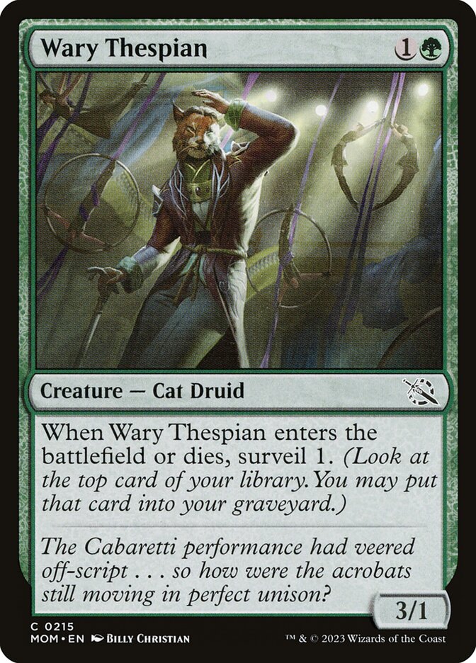 Wary Thespian card front