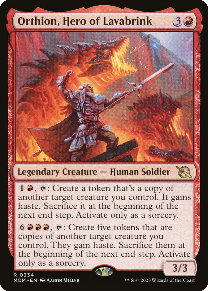 Orthion, Hero of Lavabrink card front
