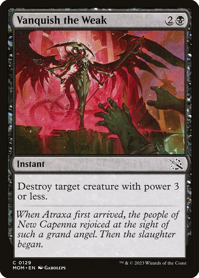 Vanquish the Weak card front