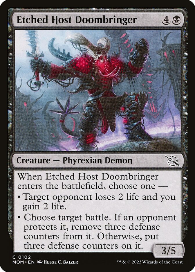 Etched Host Doombringer card front