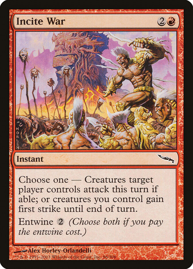 Incite War card front