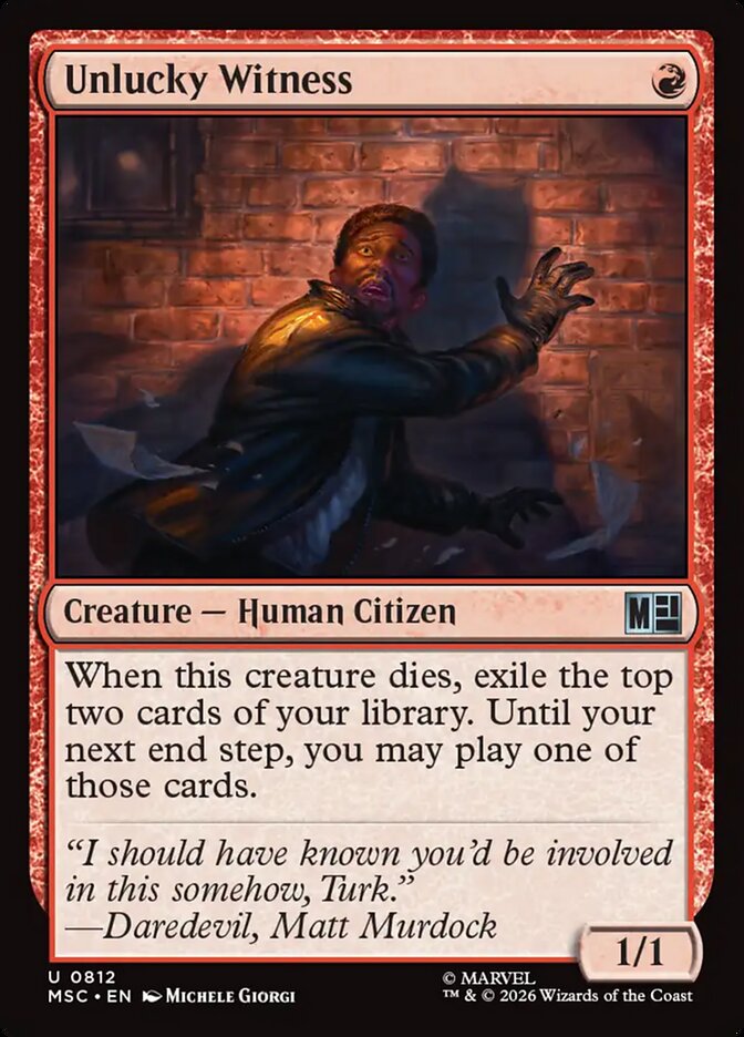 Unlucky Witness card front