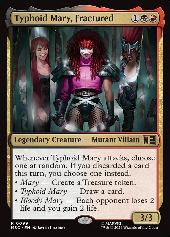 Typhoid Mary, Fractured card front