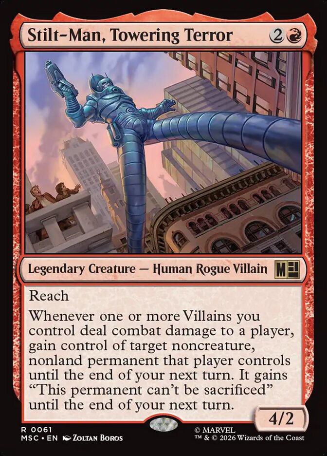 Stilt-Man, Towering Terror card front