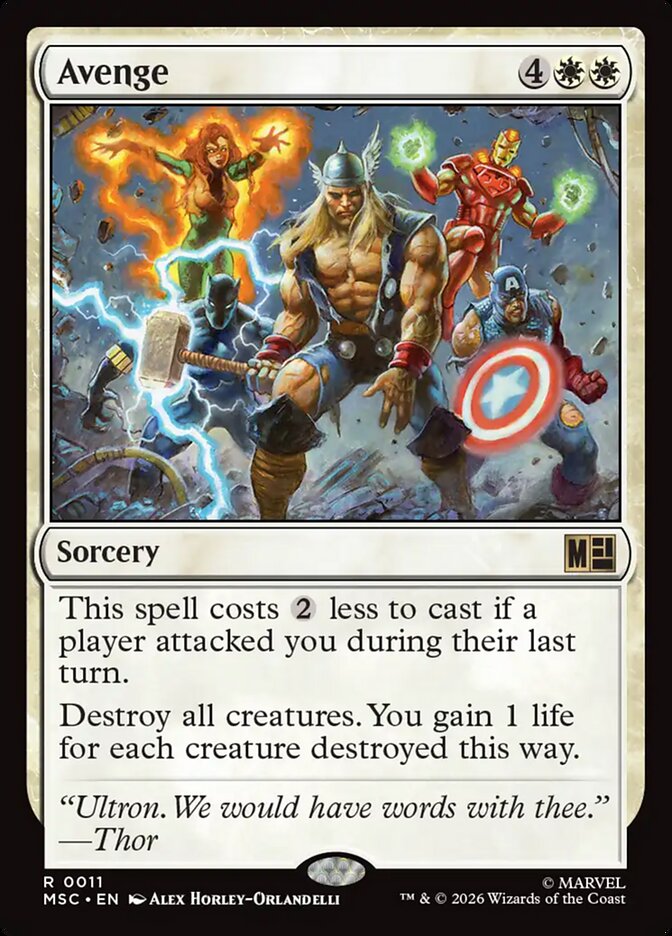 Avenge card front