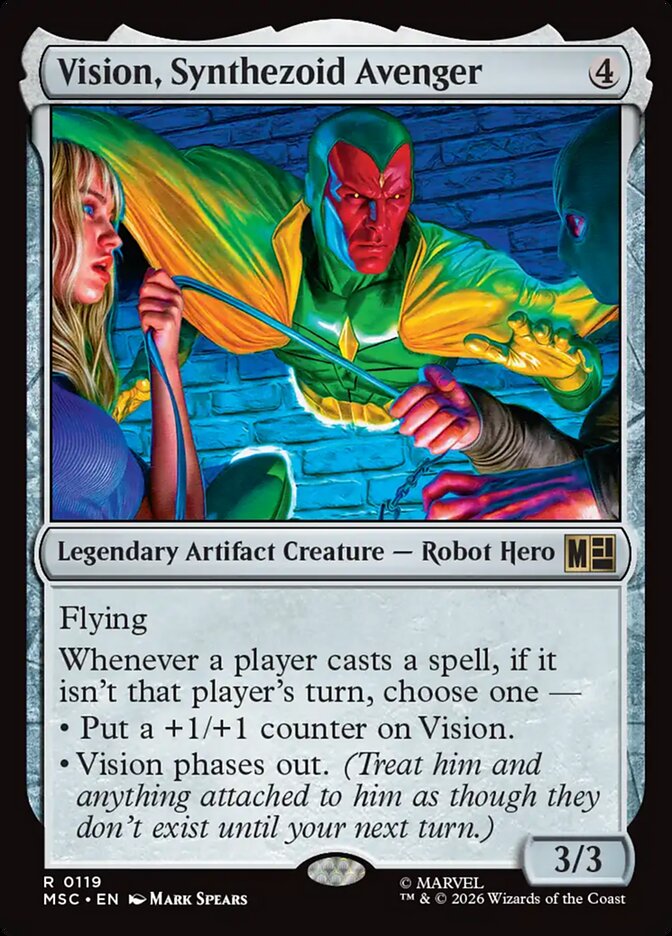 Vision, Synthezoid Avenger card front