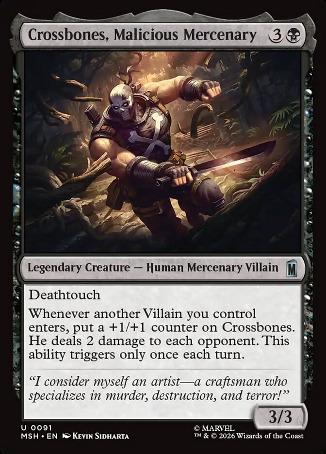 Crossbones, Malicious Mercenary card front