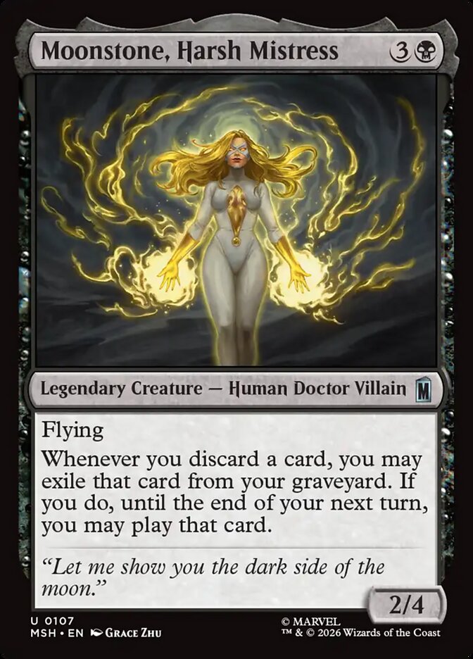 Moonstone, Harsh Mistress card front
