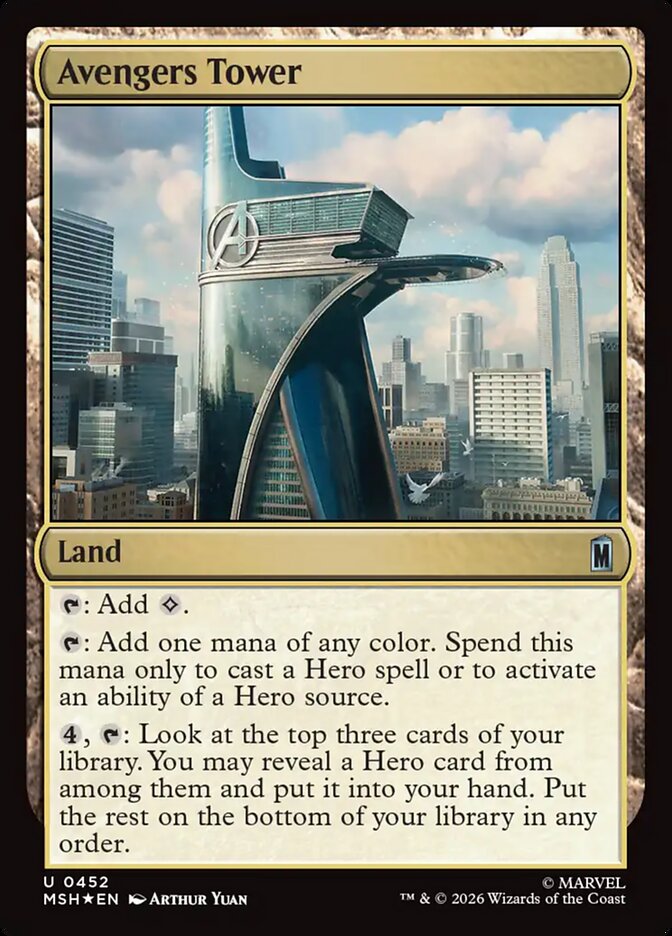 Avengers Tower card front