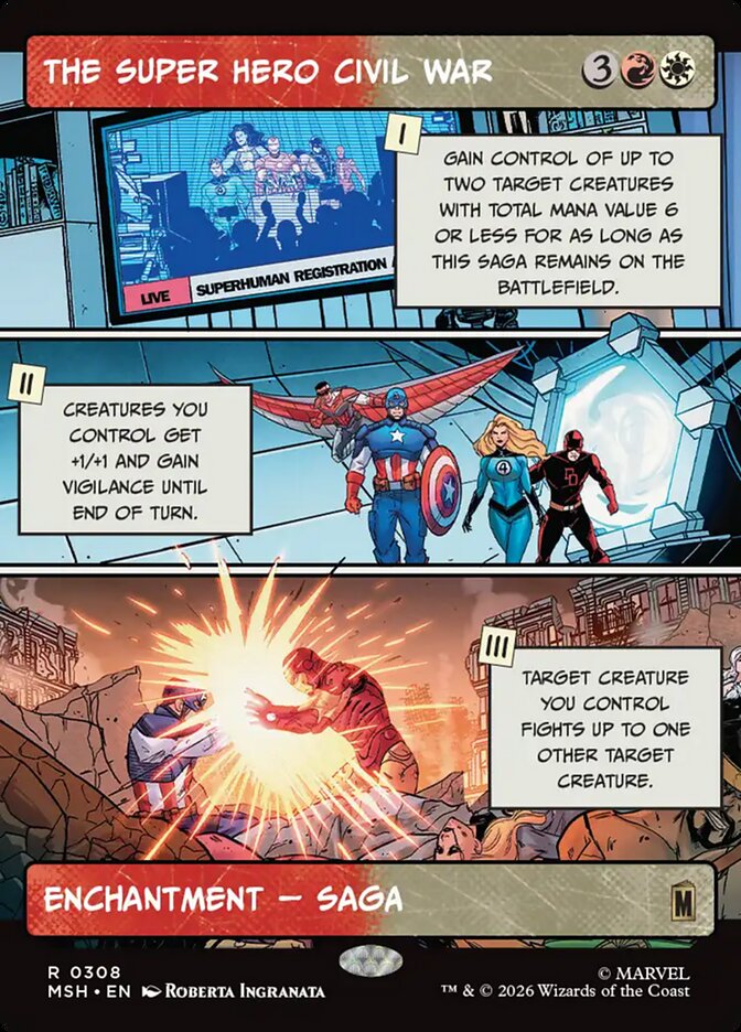 The Super Hero Civil War card front
