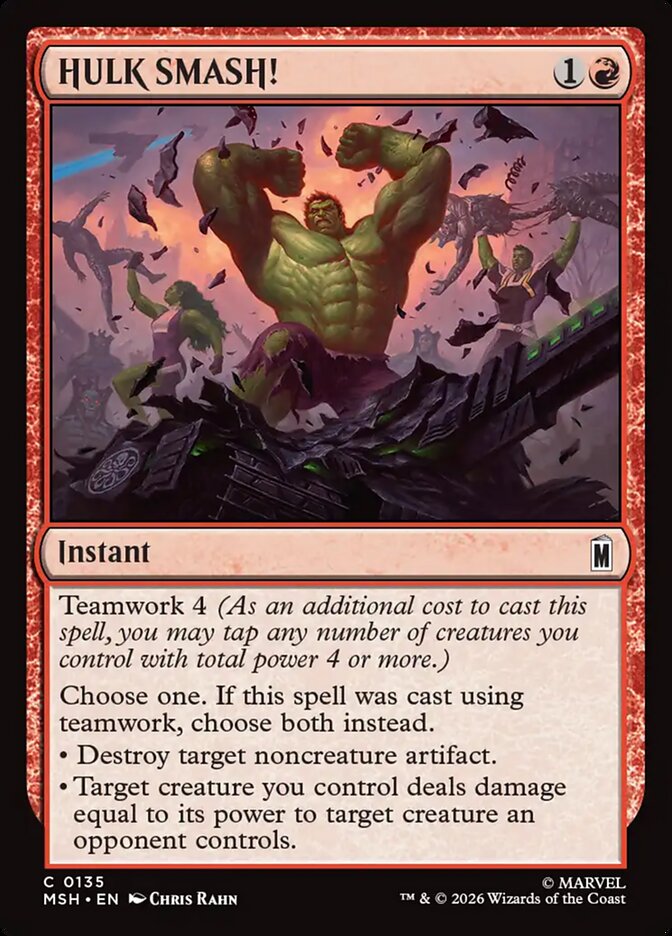 HULK SMASH! card front