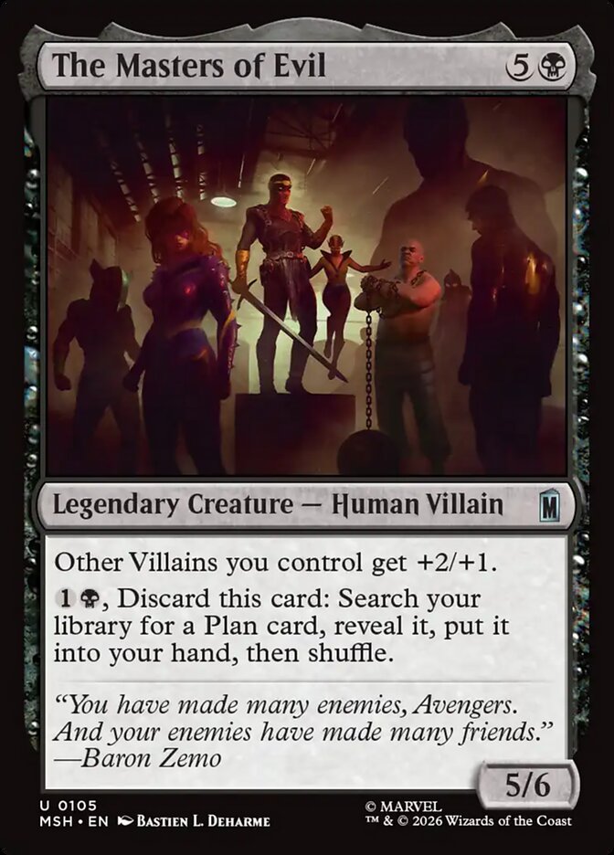 The Masters of Evil card front