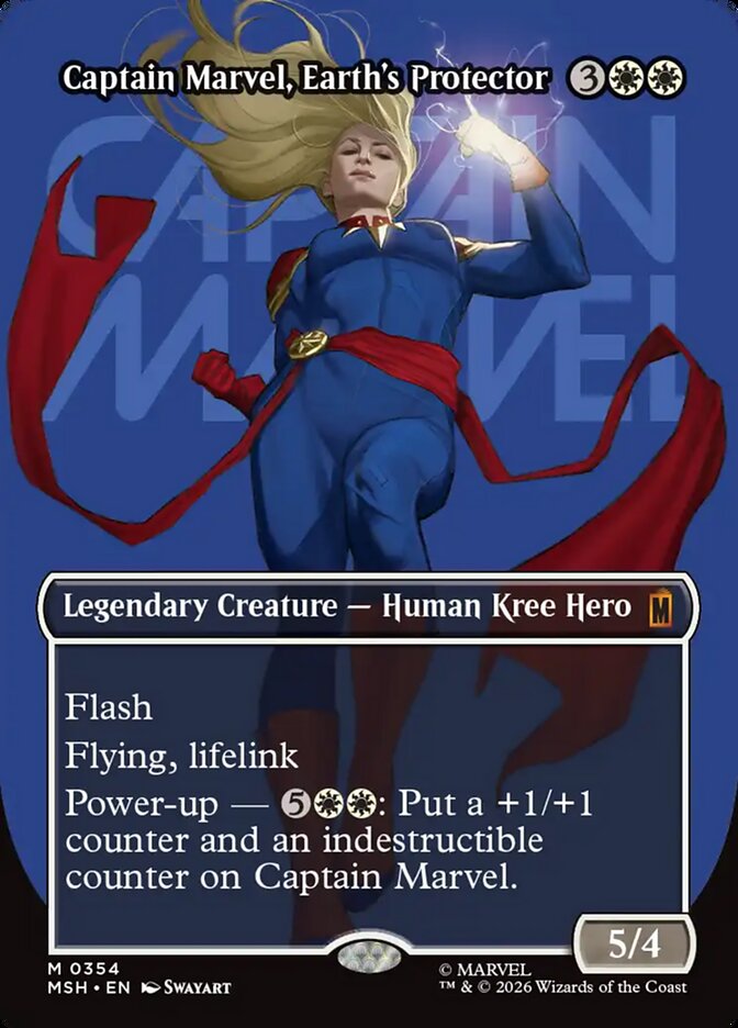 Captain Marvel, Earth's Protector card front