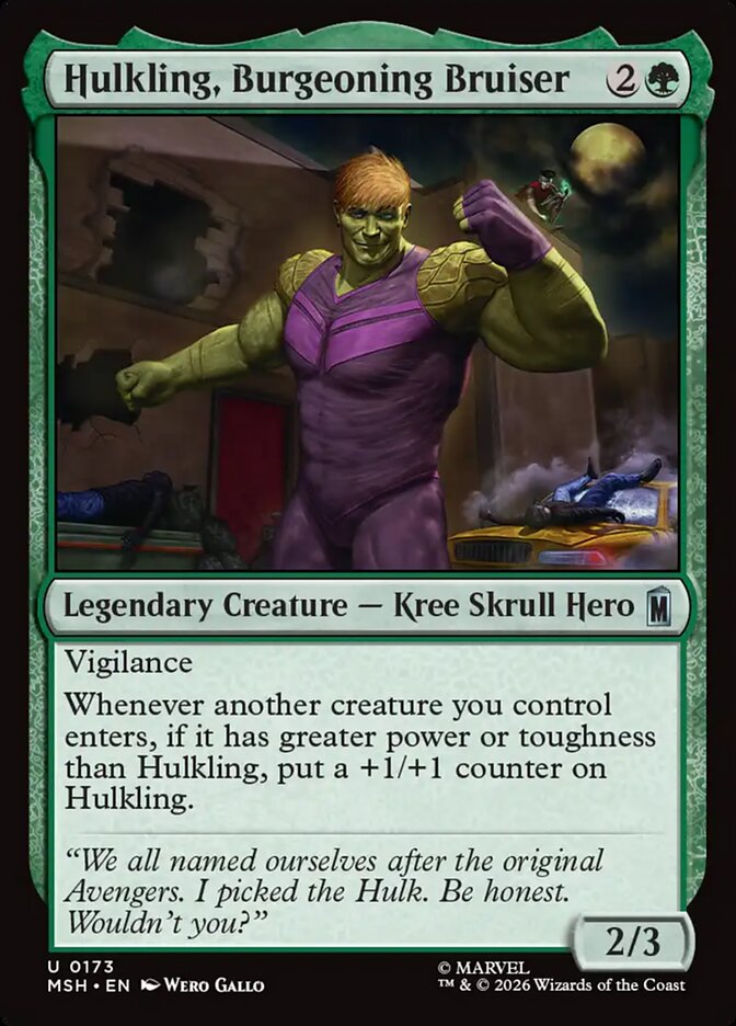Hulkling, Burgeoning Bruiser card front