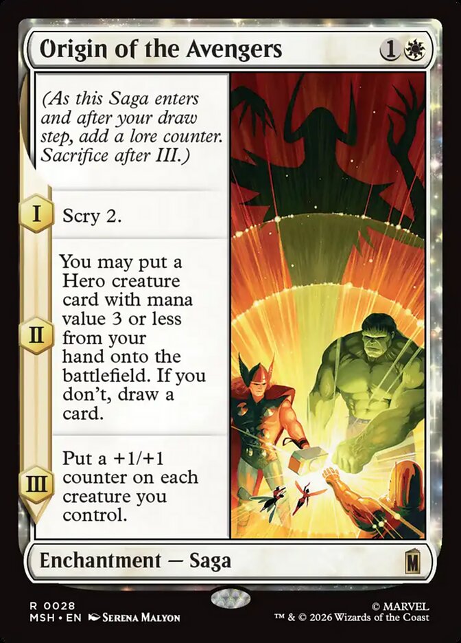 Origin of the Avengers card front