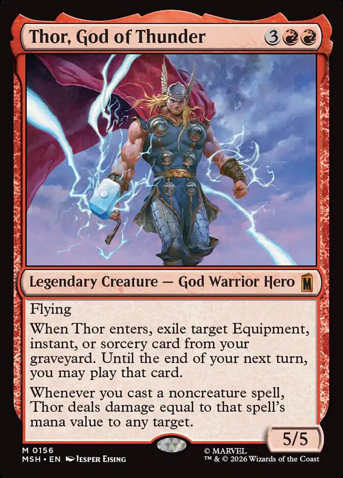 Thor, God of Thunder card front