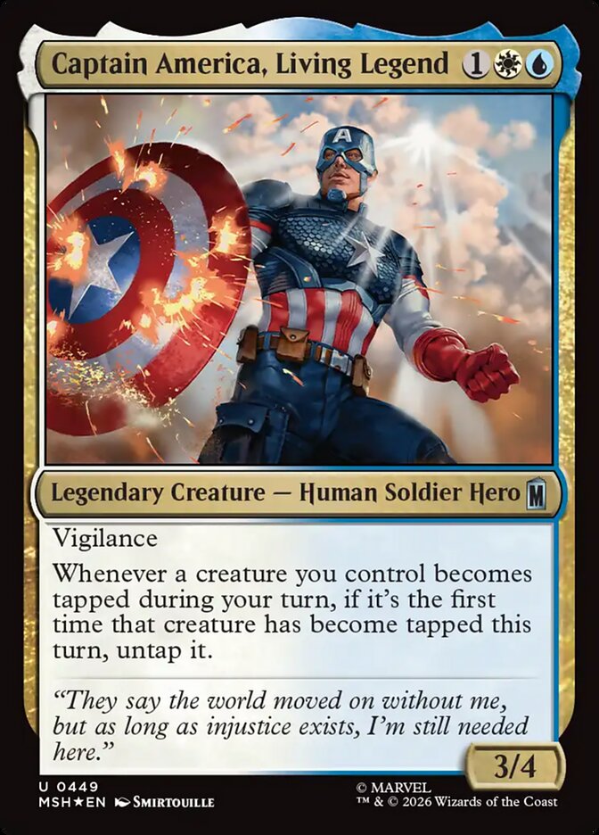 Captain America, Living Legend card front