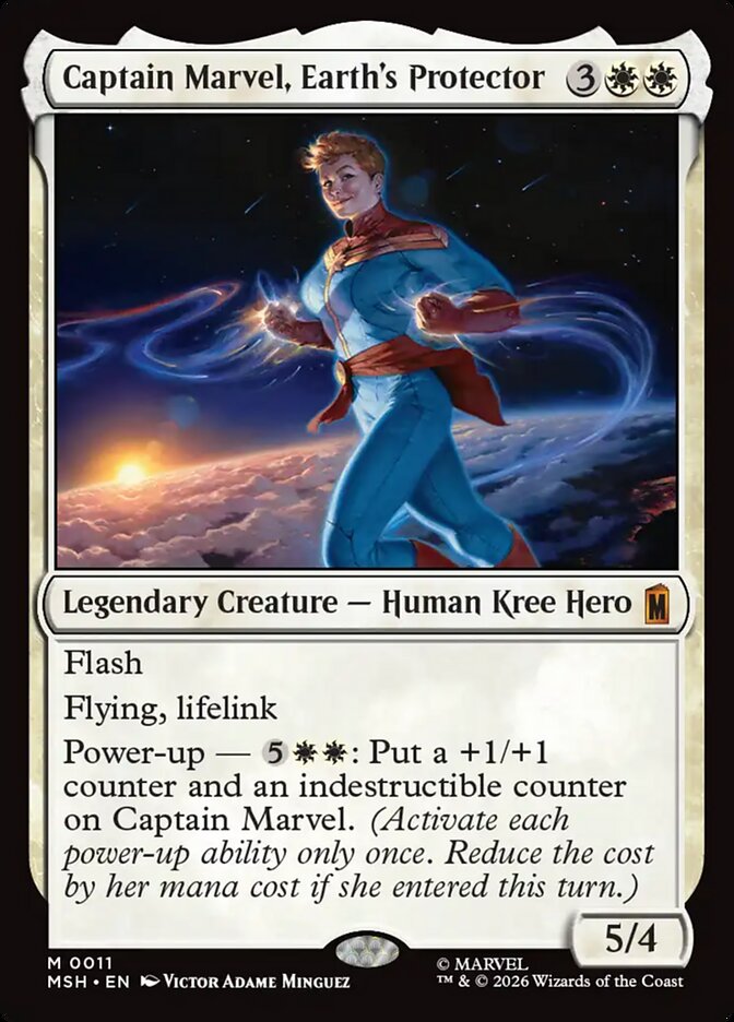 Captain Marvel, Earth's Protector card front