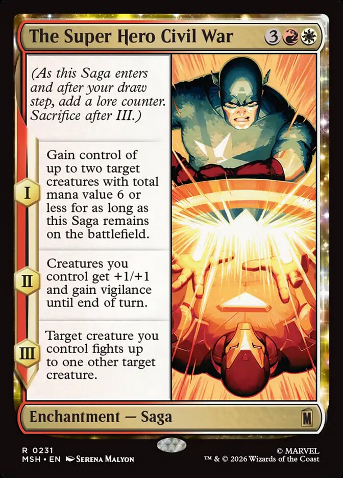 The Super Hero Civil War card front
