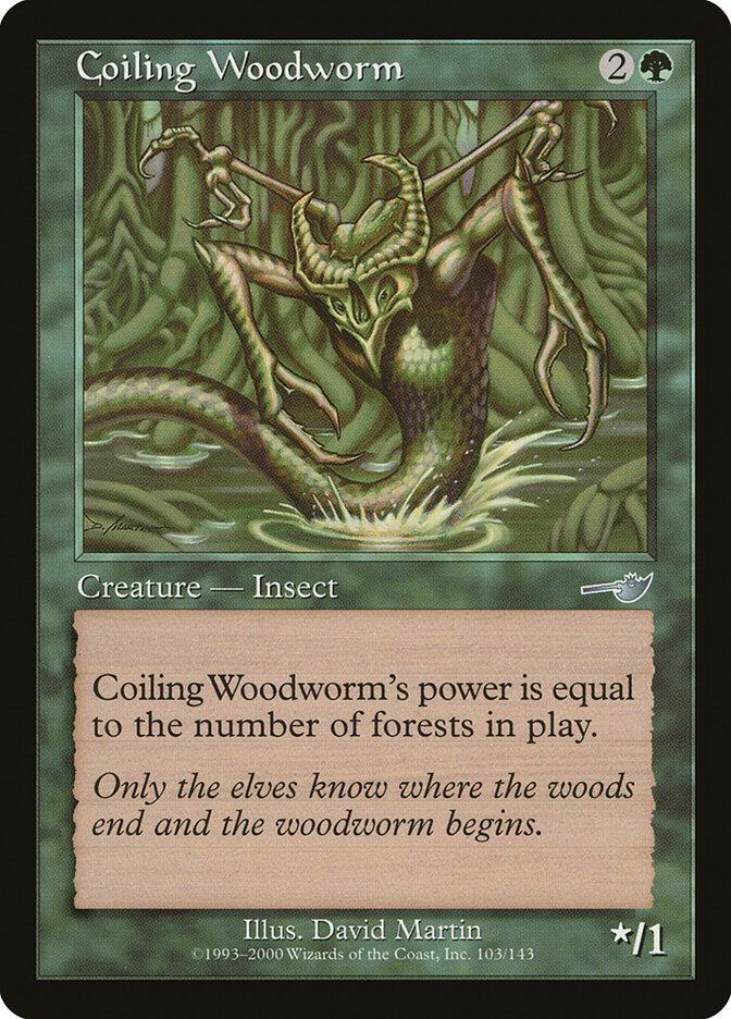 Coiling Woodworm card front