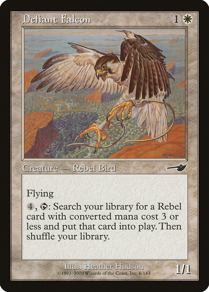 Defiant Falcon card front