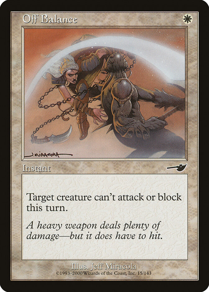 Off Balance card front
