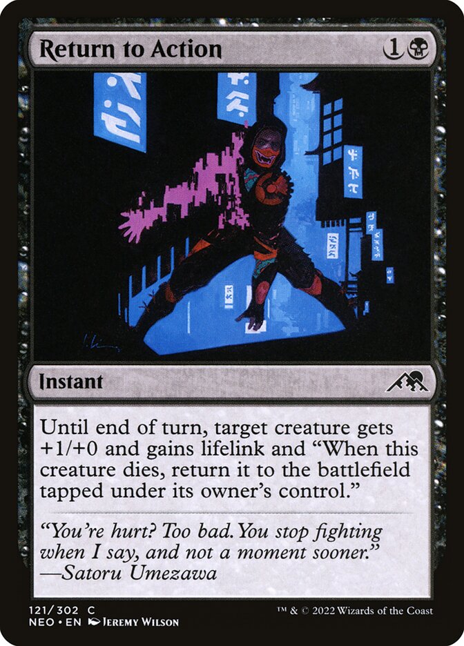 Return to Action card front