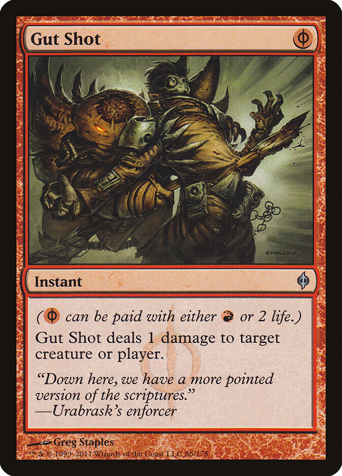Gut Shot card front