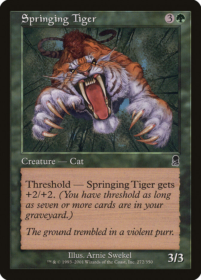 Springing Tiger card front