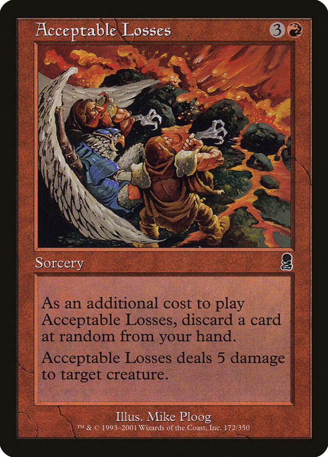 Acceptable Losses card front