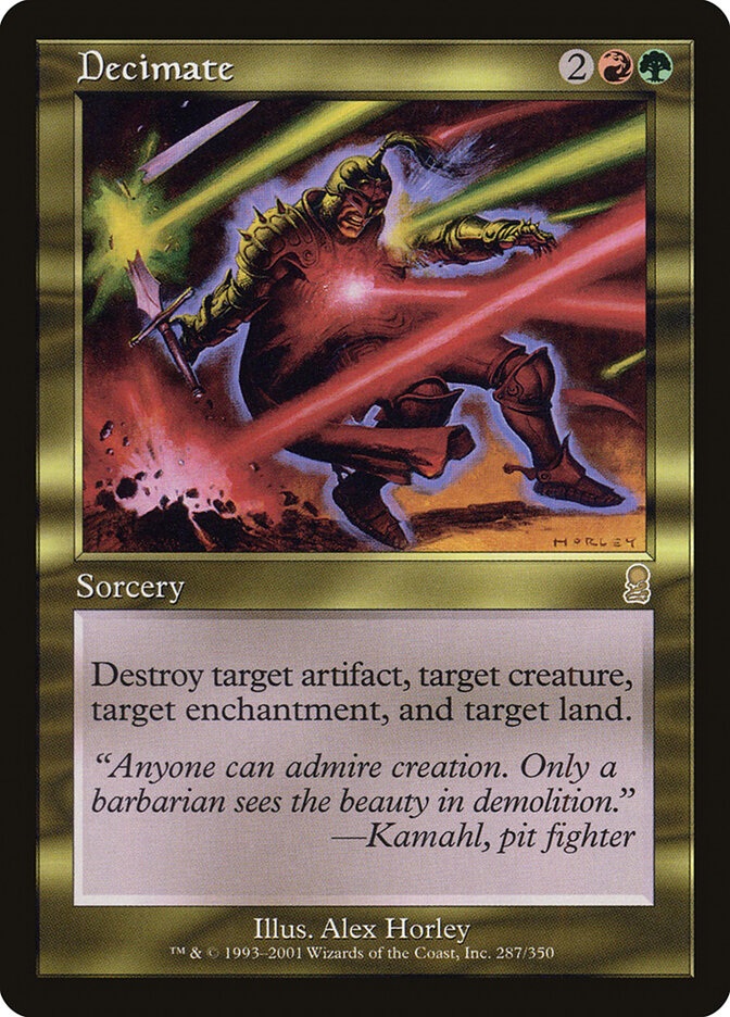 Decimate card front