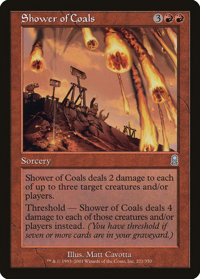 Shower of Coals card front