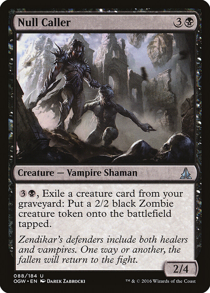 Null Caller card front
