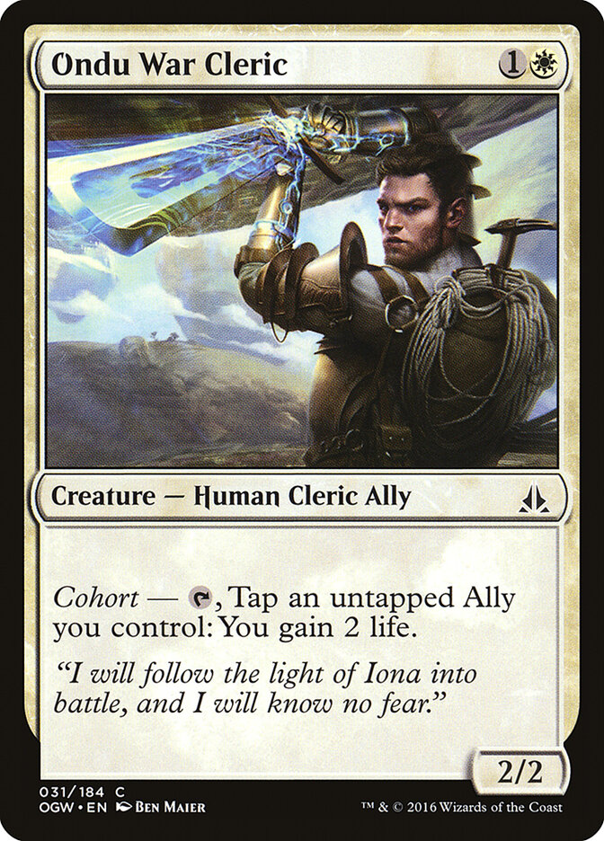 Ondu War Cleric card front