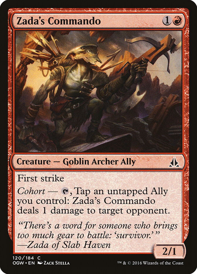 Zada's Commando card front