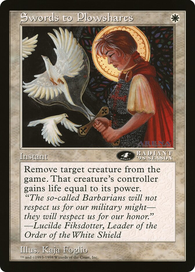 Swords to Plowshares card front