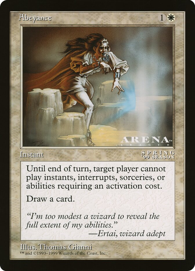 Abeyance card front