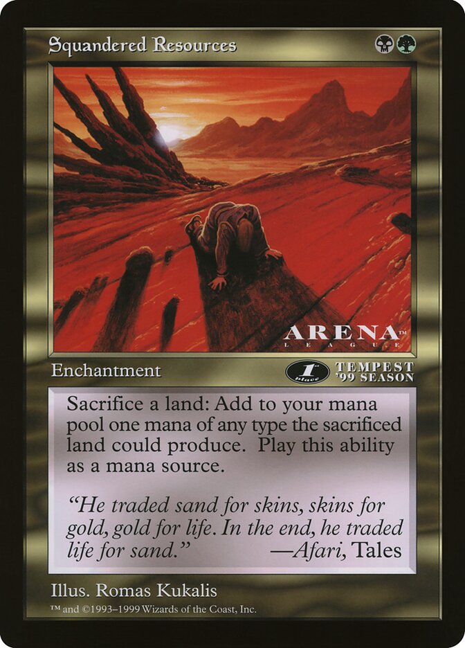 Squandered Resources card front