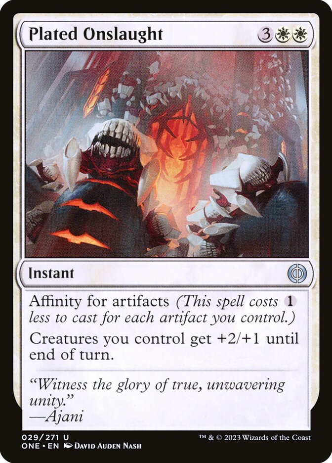 Plated Onslaught card front
