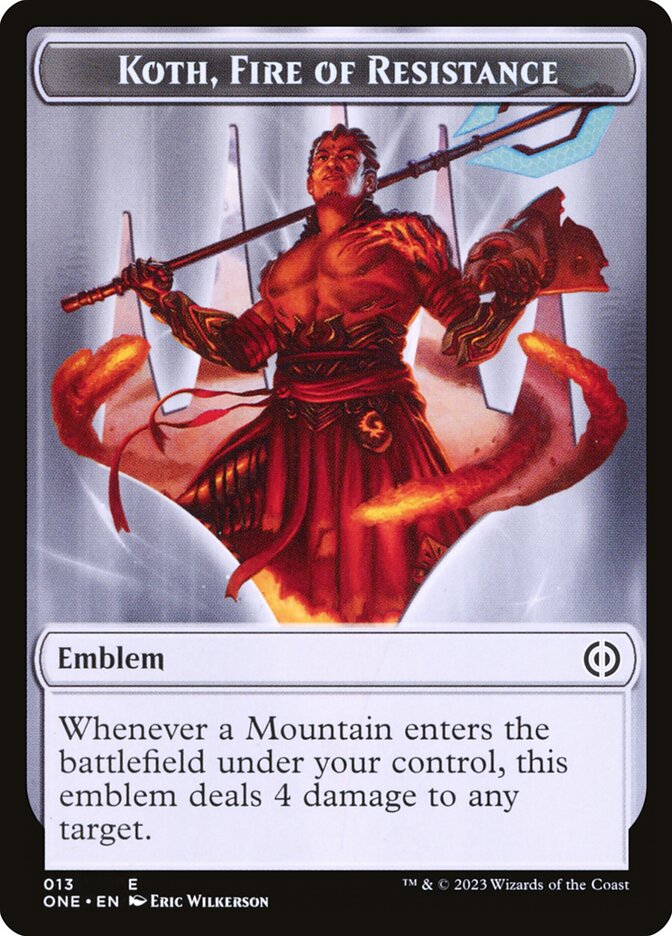 Koth, Fire of Resistance Emblem card front