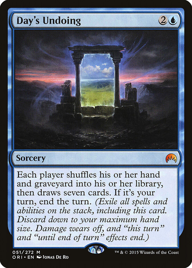 Day's Undoing card front