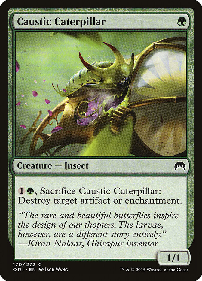 Caustic Caterpillar card front