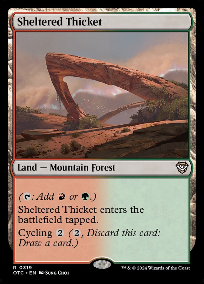 Sheltered Thicket card front