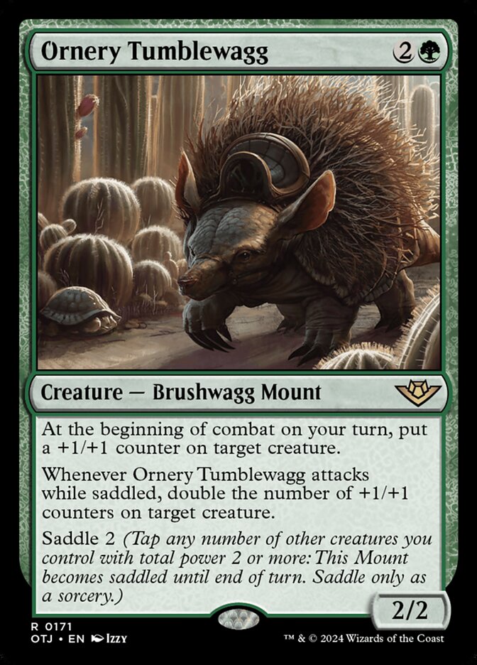 Ornery Tumblewagg card front