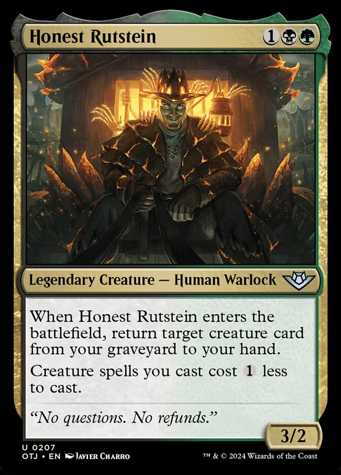 Honest Rutstein card front