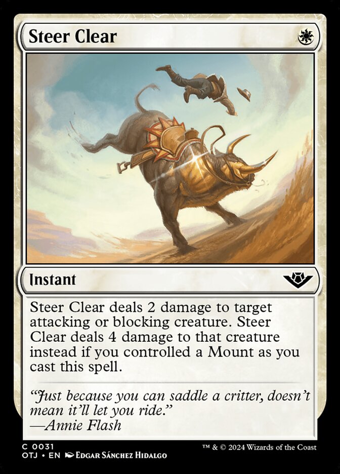 Steer Clear card front