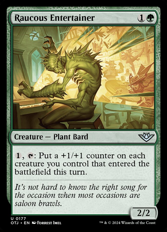 Raucous Entertainer card front