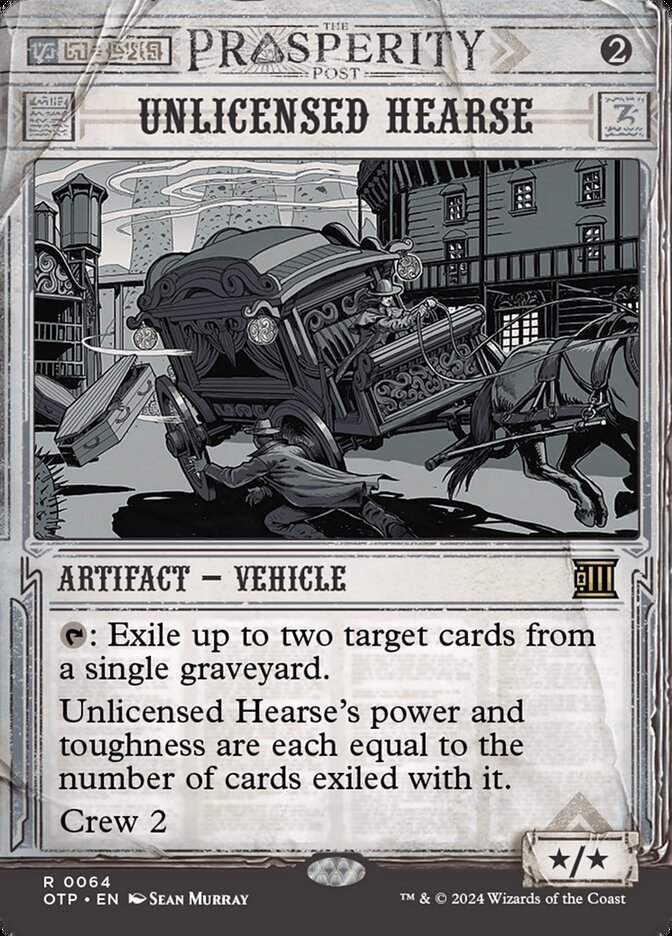 Unlicensed Hearse card front