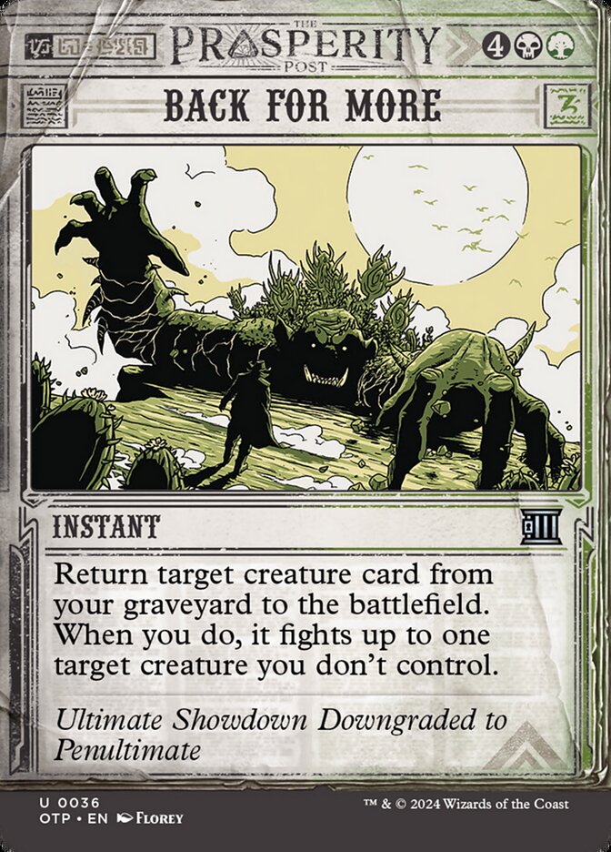 Back for More card front
