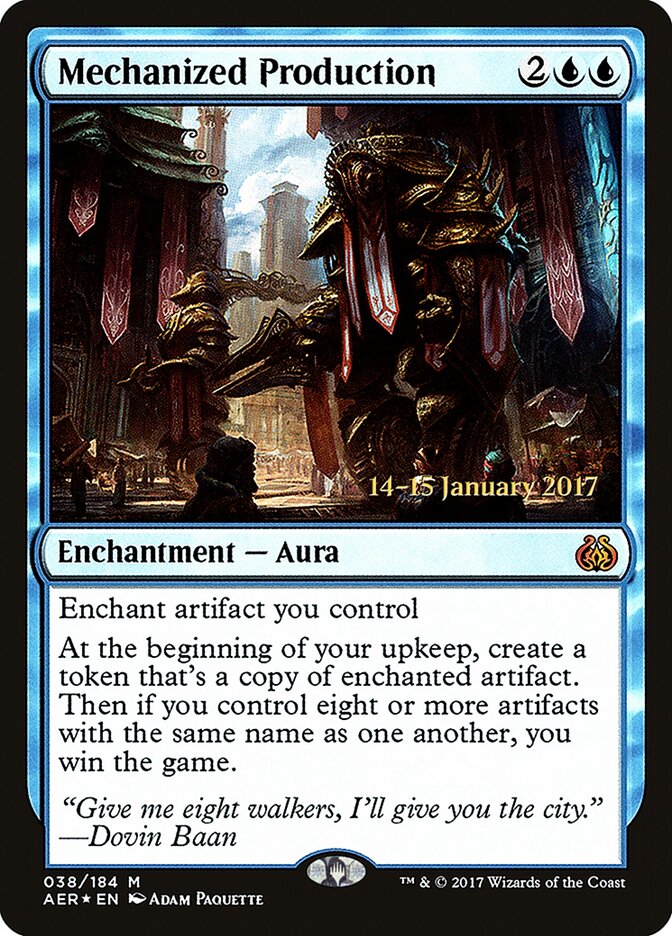 Mechanized Production card front